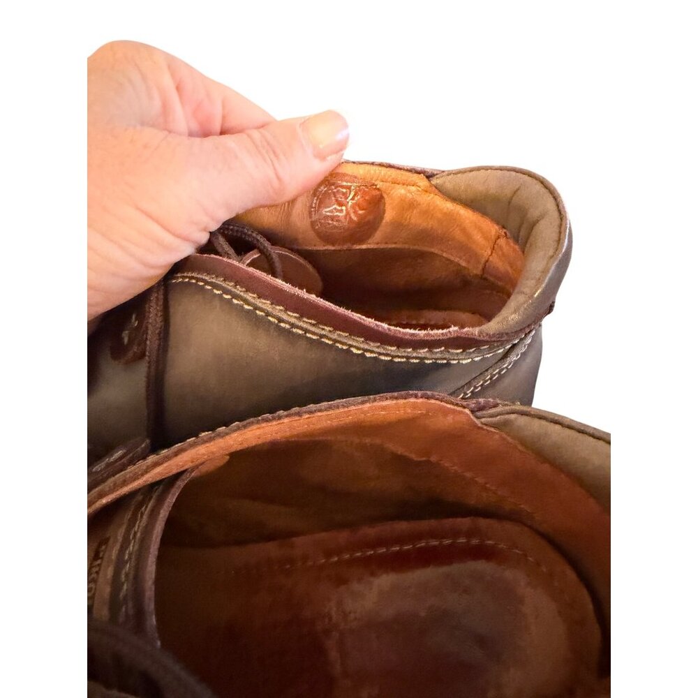 Pikolinos Womens Leather Ankle Boots Size 39 Sage Green Low Heeled Lace Up - Picture 10 of 14